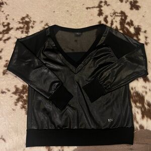 Split59 Black V-Neck Mesh Sweater